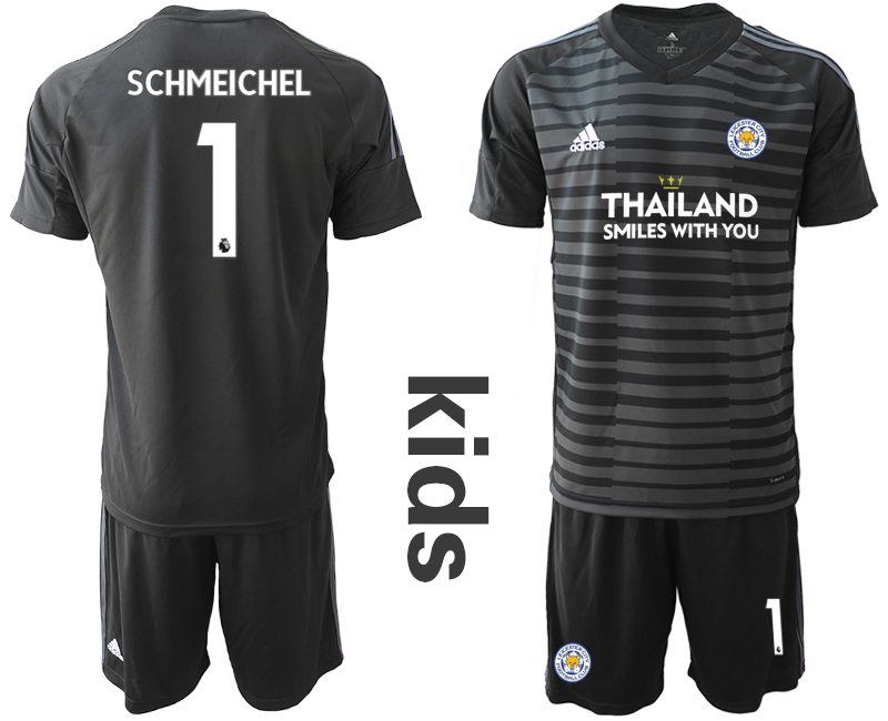 Cheap Youth 2020-2021 club Leicester City black goalkeeper 1 Soccer Jerseys